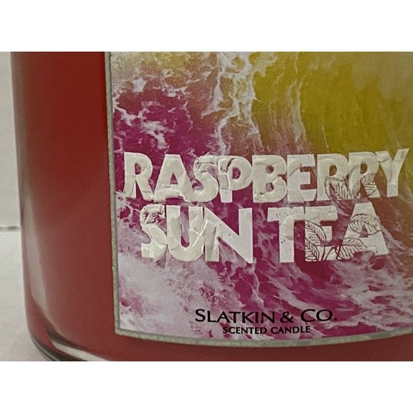 Bath & Body Works Slatkin RASPBERRY SUN TEA 3-Wick Candle 14.5 oz Retired RARE - Picture 3 of 11
